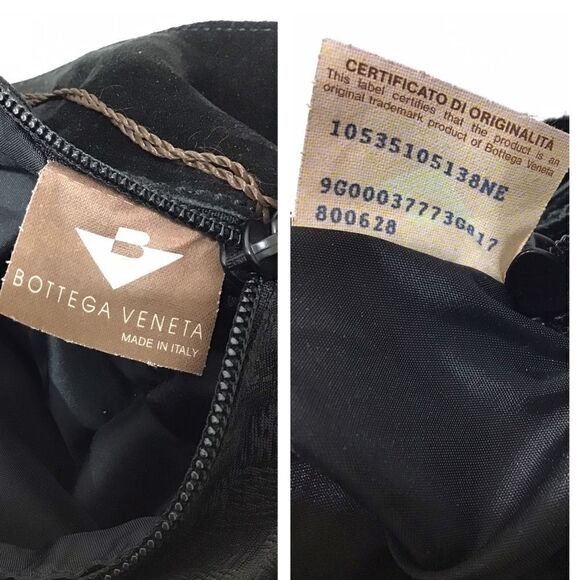 BOTTEGA VENETA Black Suede Leather Structured Top Handle Drawstring Shoulder Bag - Picture 14 of 16